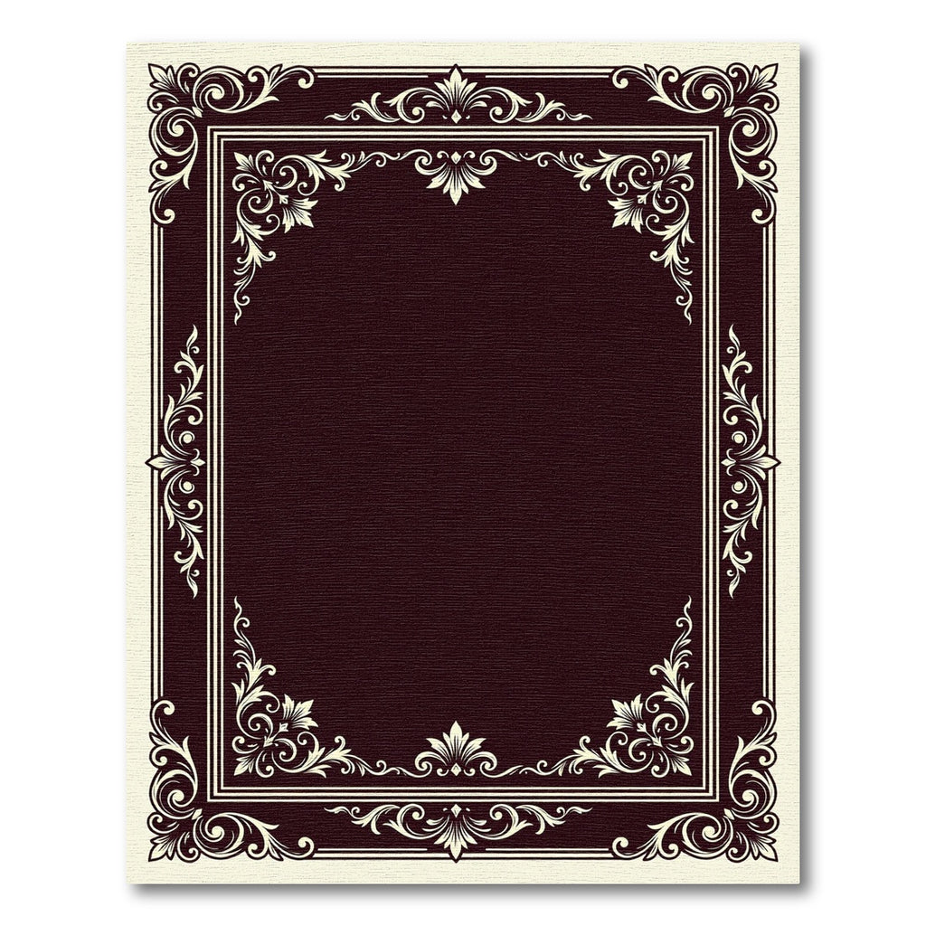Ornate Cream Flourish Border Rug