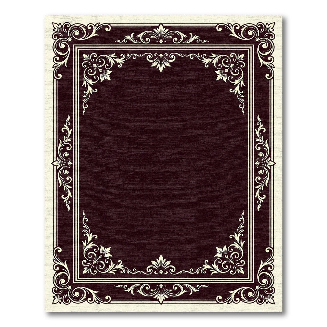 Ornate Cream Flourish Border Rug