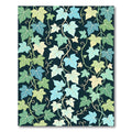 Ethereal Teal Ivy Leaf Botanical Rug