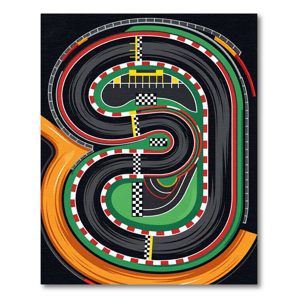 Vibrant Racing Track Circuit Graphic Rug