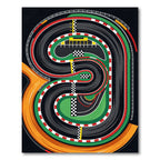 Vibrant Racing Track Circuit Graphic Rug