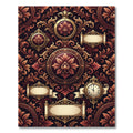 Regal Red Floral Gilded Scrollwork Rug