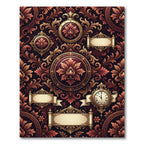 Regal Red Floral Gilded Scrollwork Rug