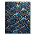 Art Deco Teal Gold Fan Arrangement Rug