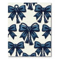 Elegant Navy Blue Tasseled Ribbon Knot Rug