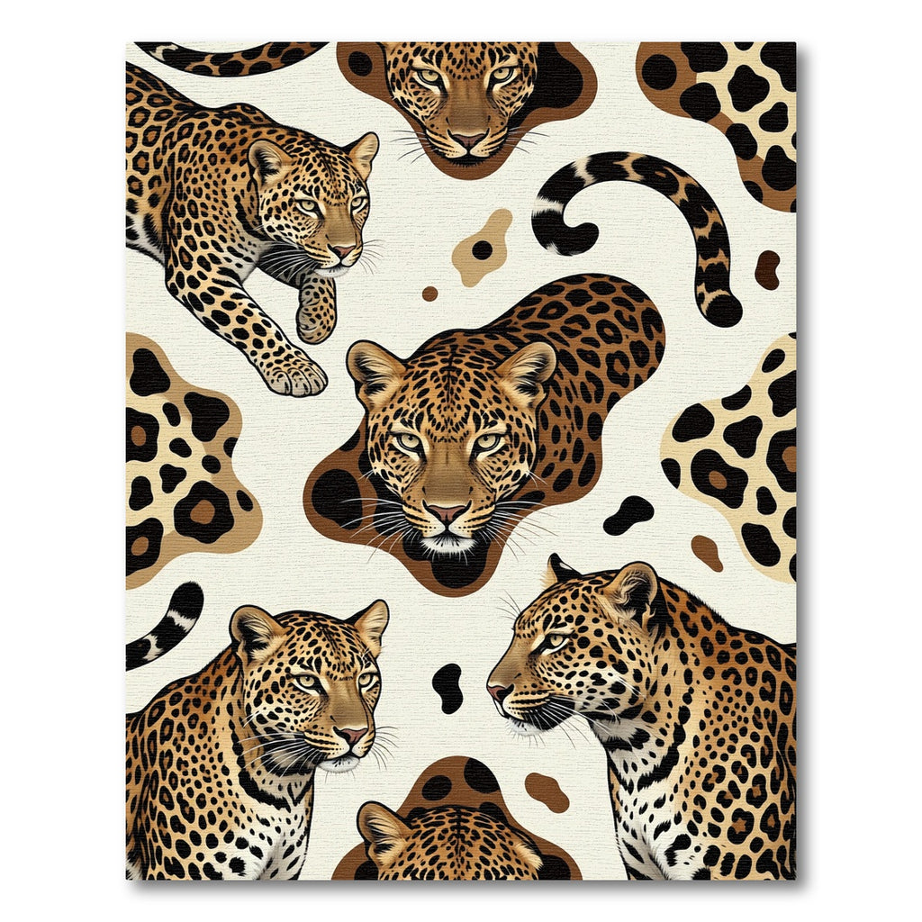 Leopard Spots Animal Print Collage Rug