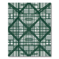 Deep Green Intersecting Lines Geometric Rug