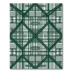 Deep Green Intersecting Lines Geometric Rug