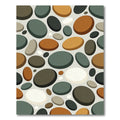 Abstract Earth Tone Pebble River Stone Rug