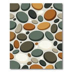 Abstract Earth Tone Pebble River Stone Rug