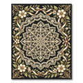 Cream Lace Floral Ribbon Frame Rug
