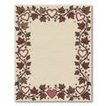 Crimson Hearts Autumn Leaves Border Rug