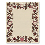 Crimson Hearts Autumn Leaves Border Rug