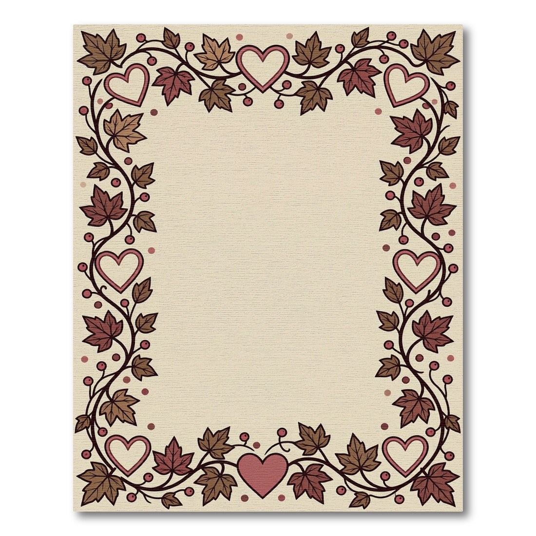 Crimson Hearts Autumn Leaves Border Rug