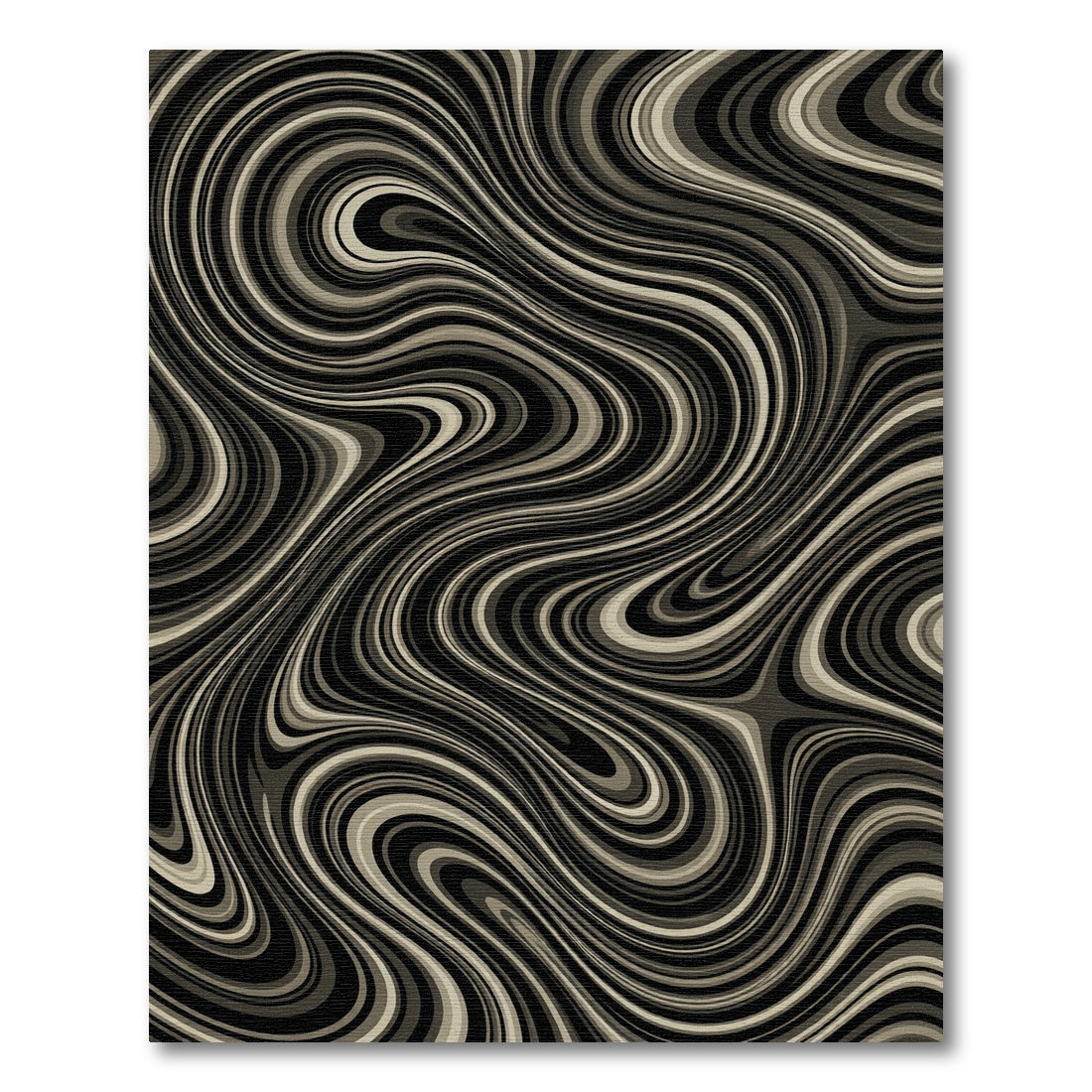Dark Gray Swirl Marble Abstract Rug