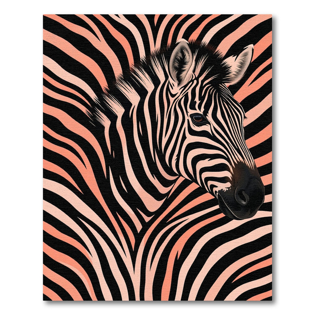 Bold Salmon and Black Zebra Stripe Rug