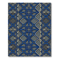Ornate Blue Gray Geometric Lattice Rug