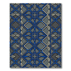 Ornate Blue Gray Geometric Lattice Rug