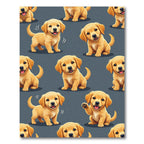 Cheerful Golden Retriever Puppy Art Rug