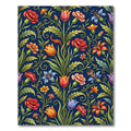 Rich Crimson Floral Tapestry Rug