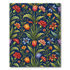 Rich Crimson Floral Tapestry Rug