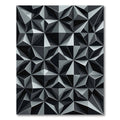 Monochromatic Geometric Faceted Relief Rug