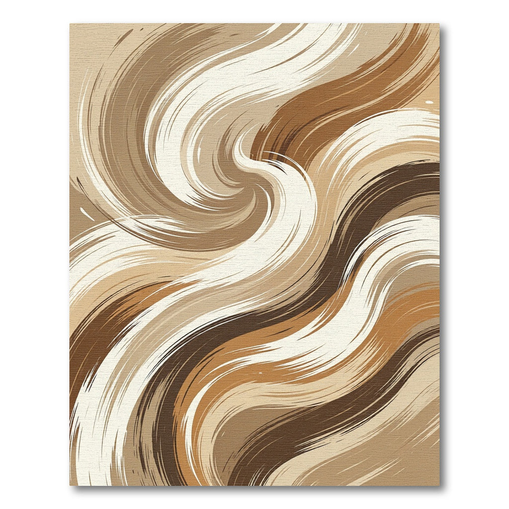 Brown Cream Swirl Fluid Line Rug