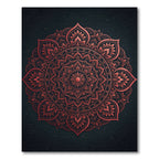Ornate Copper Mandala Floral Medallion Rug