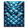 Geometric Teal Staircase Illusion Rug