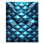 Geometric Teal Staircase Illusion Rug