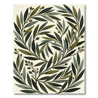 Sage Green Olive Branch Botanical Rug