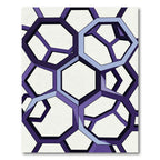 Geometric Purple Hexagon Linked Lattice Rug