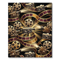 Cinematic Golden Film Reel Camera Collage Rug