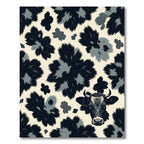 Abstract Black and White Cow Illustration Rug