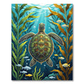 Majestic Sea Turtle Kelp Forest Rug