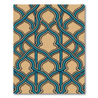 Interlocking Teal Archway Lattice Rug