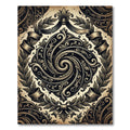 Baroque Golden Swirl Embellished Crest Rug