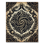 Baroque Golden Swirl Embellished Crest Rug