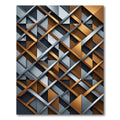 Contemporary Copper and Steel Geometric Lattice Rug