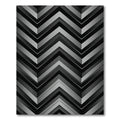 Monochromatic Geometric Chevron Metallic Art Rug