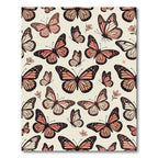 Whimsical Soft Pink Monarch Butterfly Garden Rug