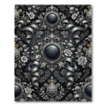 Ornate Silver Floral Emblem Rug