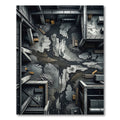 Industrial Cracked Concrete Grunge Flooring Rug
