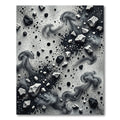 Monochrome Abstract Smoke and Stone Art Rug