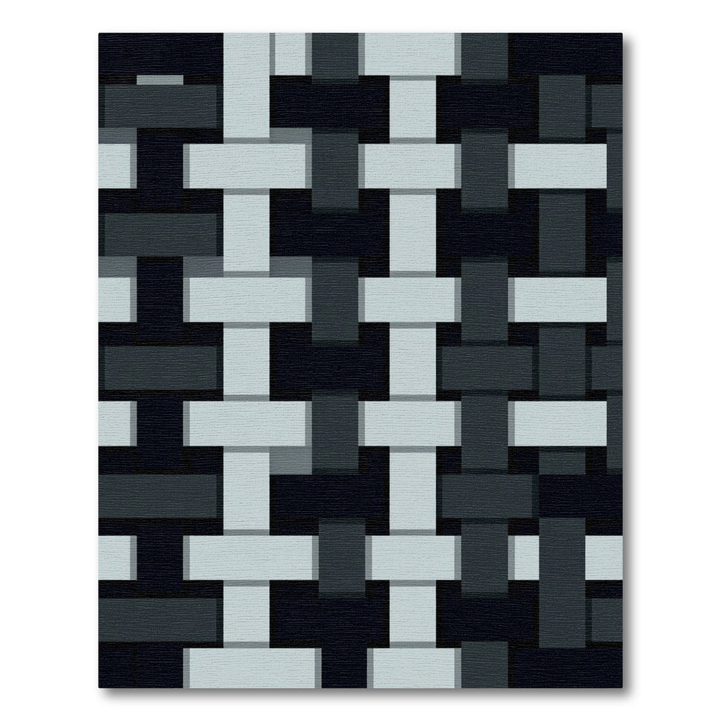Modern Black and Light Gray Weave Rug
