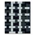 Modern Black and Light Gray Weave Rug