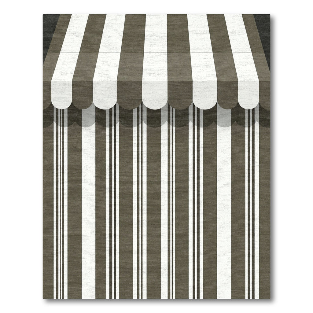 Chocolate Cream Vertical Stripe Awning Rug