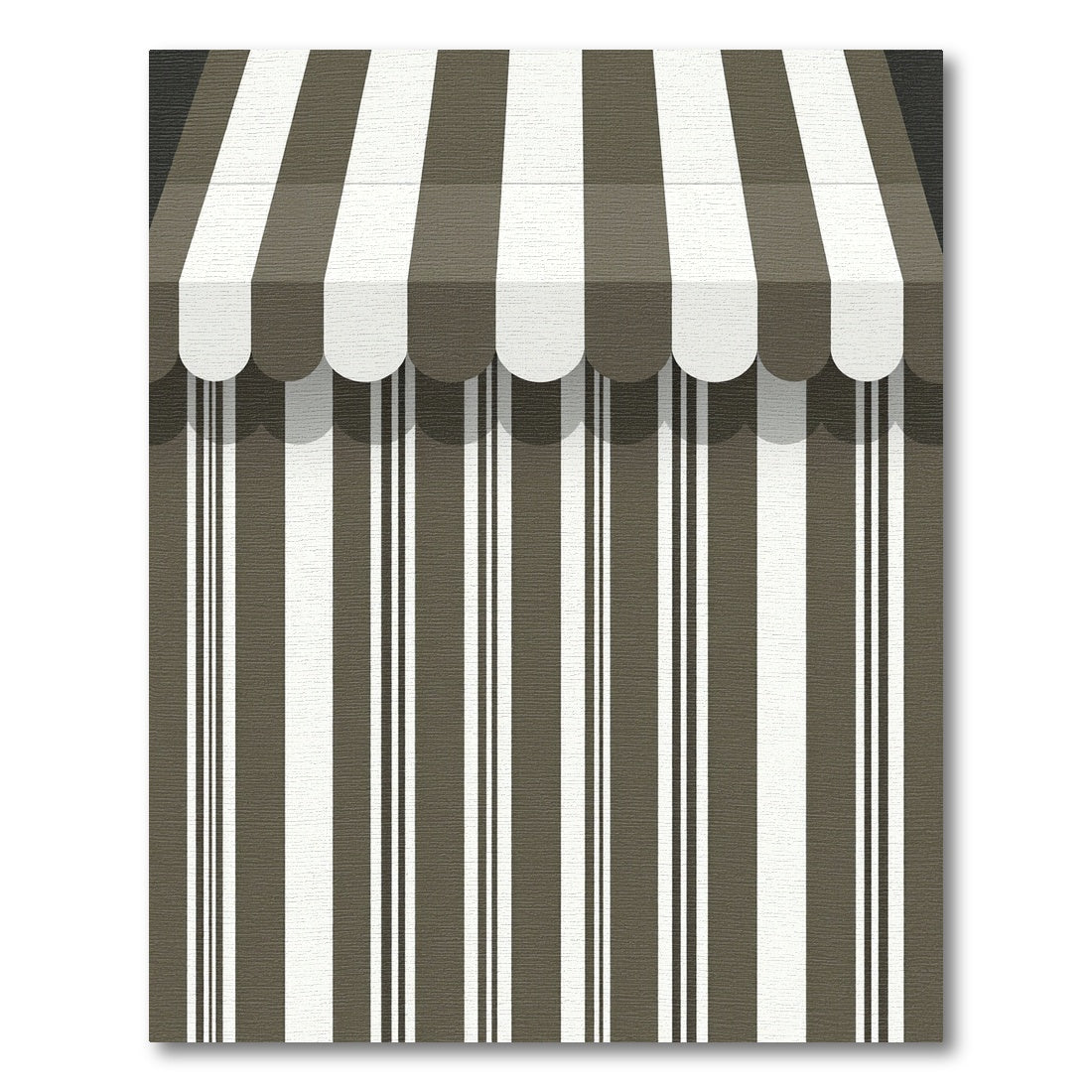 Chocolate Cream Vertical Stripe Awning Rug