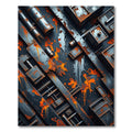 Industrial Grungy Metal Abstract Rug