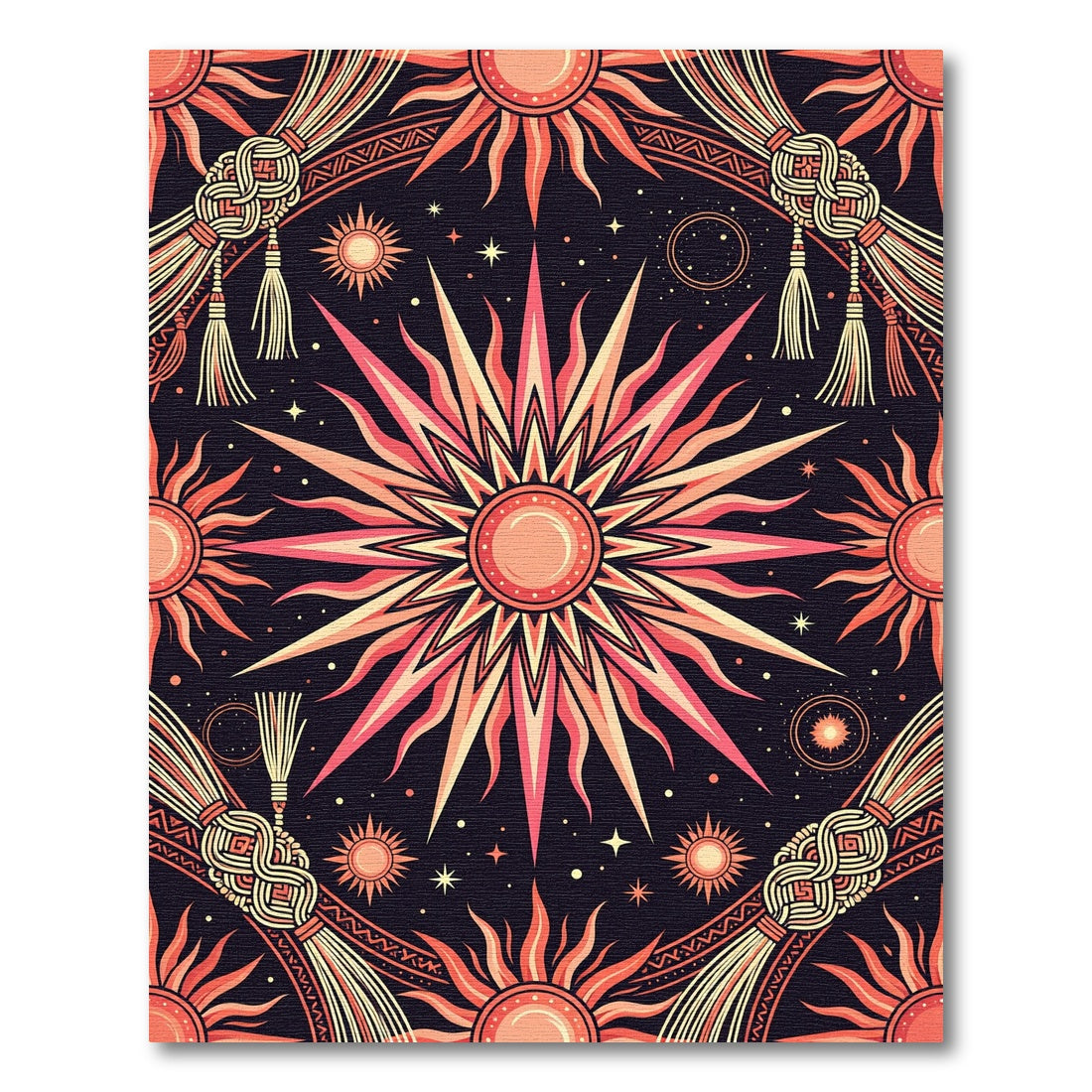 Celestial Sun and Starry Sky Rug